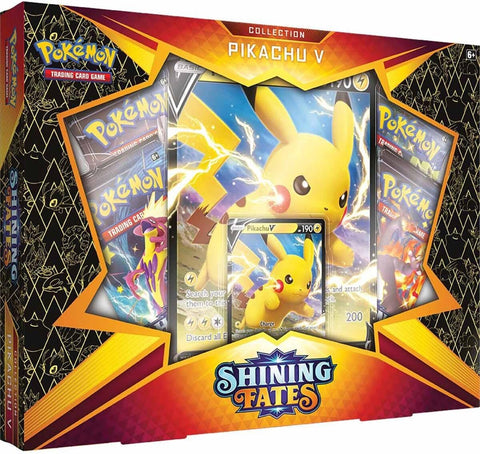 Pokémon TCG: Shining Fates Collection - Pikachu V (1 Foil Promo Card, 1 Oversize Card & 4 Booster Packs)